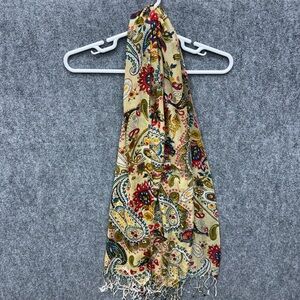 Orvis Scarf fringe paisley acrylic Women's 6' x 2'.4"